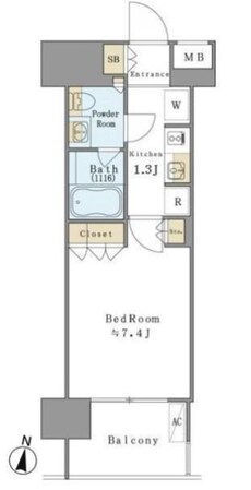 清澄白河駅 徒歩4分 7階の物件間取画像